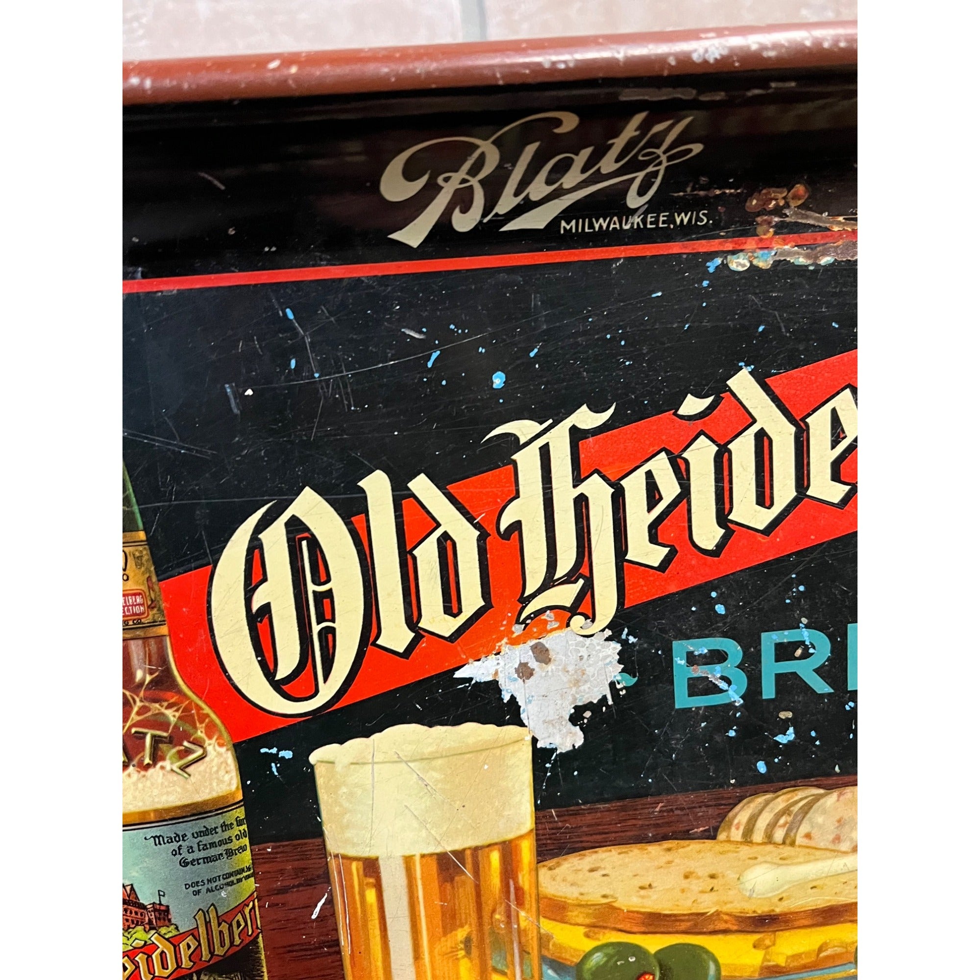 Vintage 1930s Blatz Old Heidelberg Beer Tray Milwaukee Wisconsin