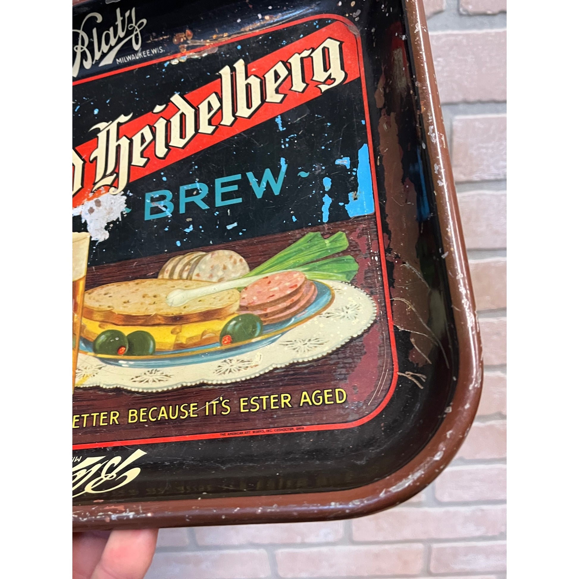 Vintage 1930s Blatz Old Heidelberg Beer Tray Milwaukee Wisconsin