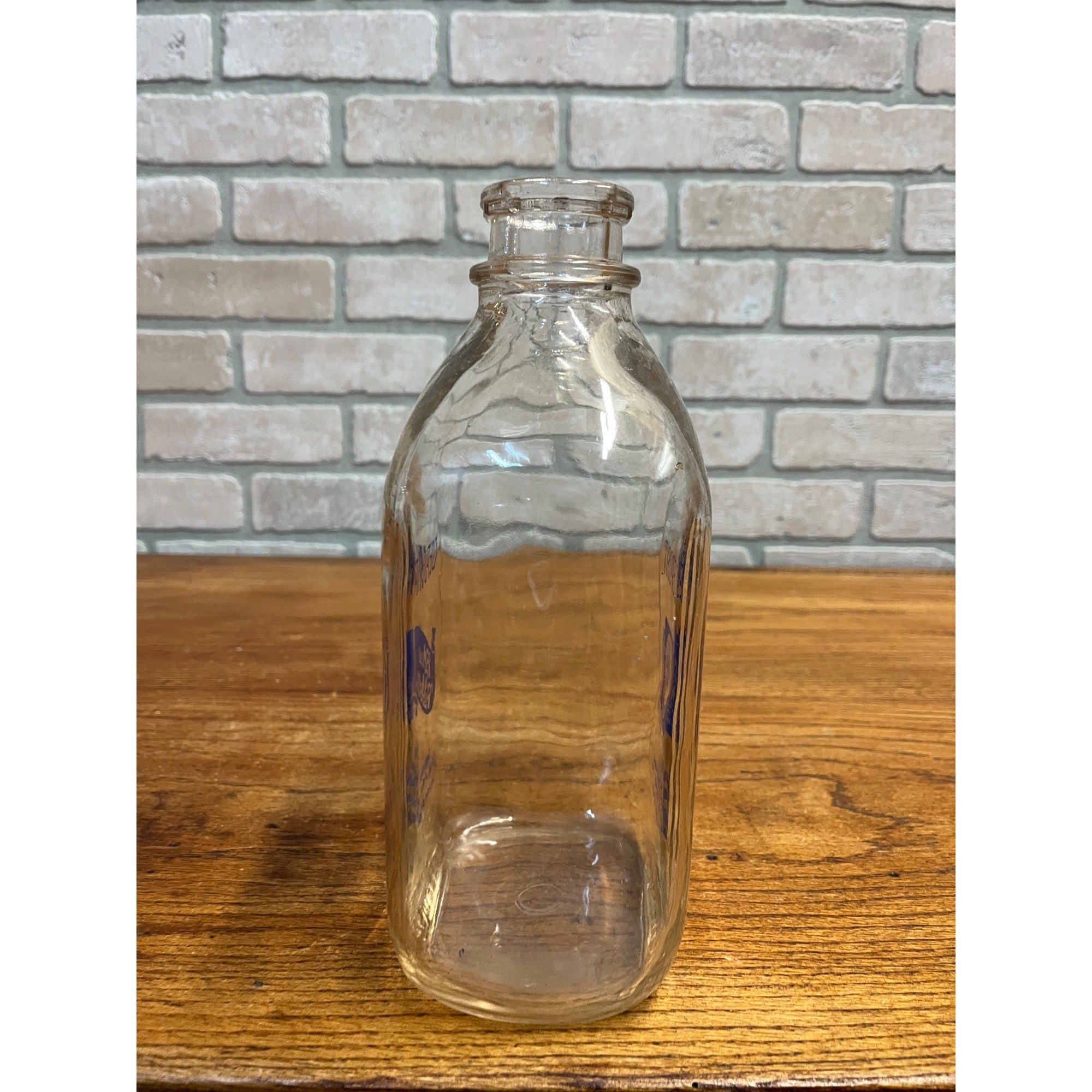 Vintage Blue Ribbon Dairy Milk Bottle Bessemer Michigan MI Half Gallon Glass