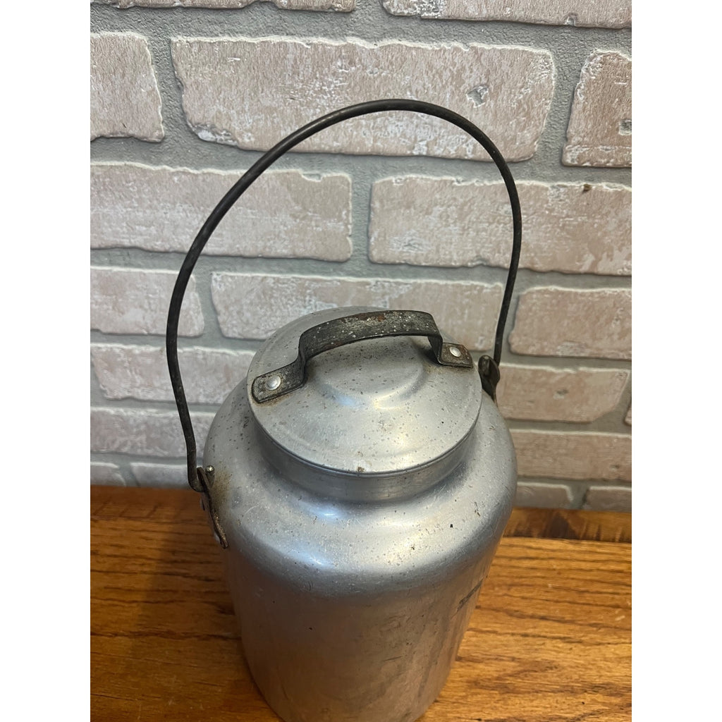 Vintage Priscilla Ware Aluminum 4 Quart Cream Milk Can Pail w/ Handle Farmhouse