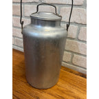 Vintage Priscilla Ware Aluminum 4 Quart Cream Milk Can Pail w/ Handle Farmhouse