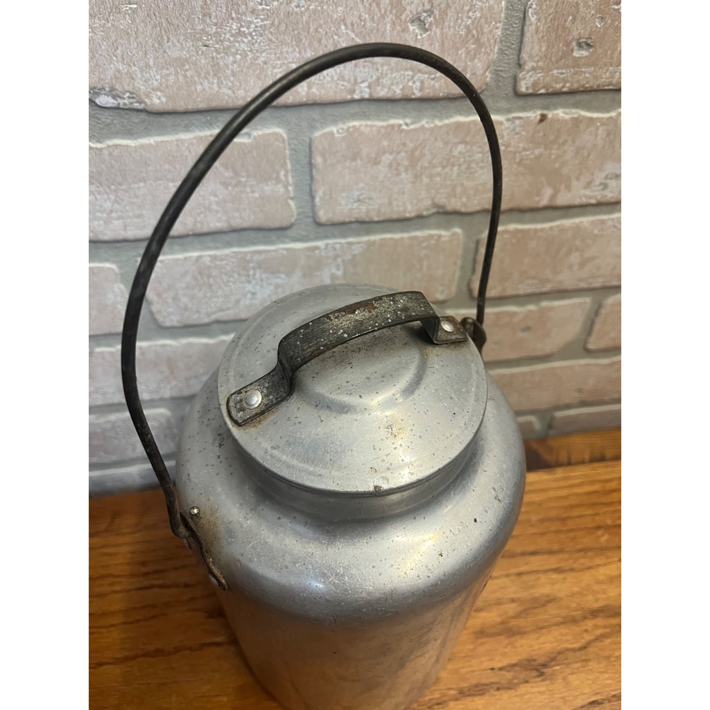 Vintage Priscilla Ware Aluminum 4 Quart Cream Milk Can Pail w/ Handle Farmhouse