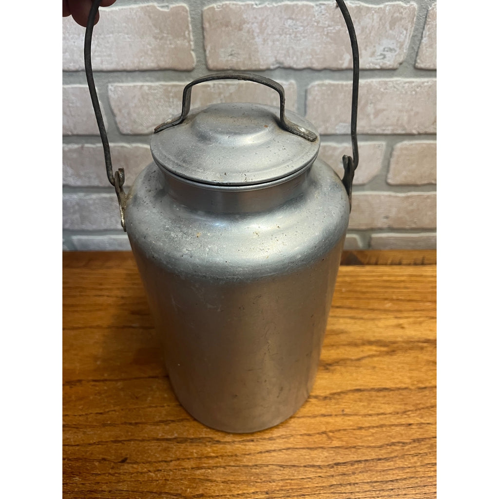 Vintage Priscilla Ware Aluminum 4 Quart Cream Milk Can Pail w/ Handle Farmhouse