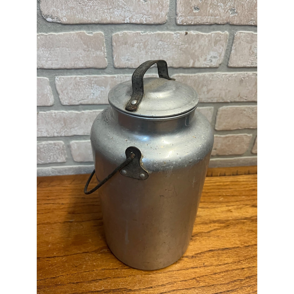 Vintage Priscilla Ware Aluminum 4 Quart Cream Milk Can Pail w/ Handle Farmhouse