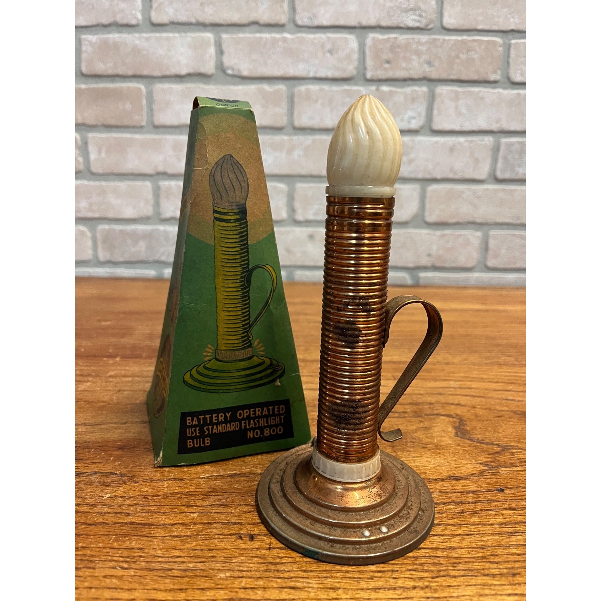 RARE Vintage 1950s Cosmos-Lite Candle Stick Flashlight Lift-Light w/ Box