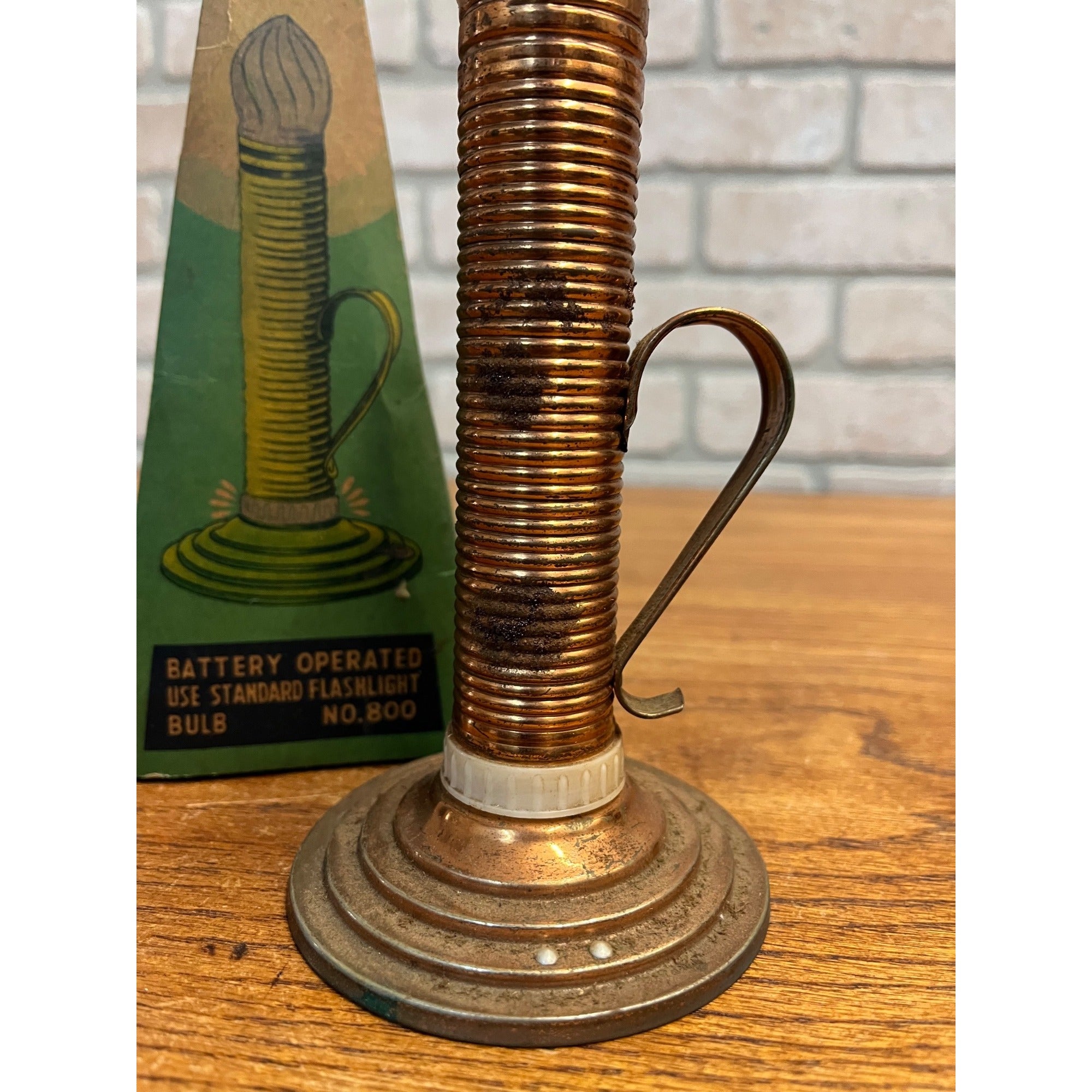 RARE Vintage 1950s Cosmos-Lite Candle Stick Flashlight Lift-Light w/ Box