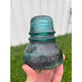 Antique Hemingray No. 40 Aqua Blue Green Glass Telephone Insulator