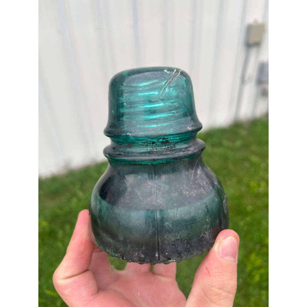 Antique Hemingray No. 40 Aqua Blue Green Glass Telephone Insulator
