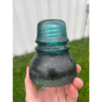 Antique Hemingray No. 40 Aqua Blue Green Glass Telephone Insulator