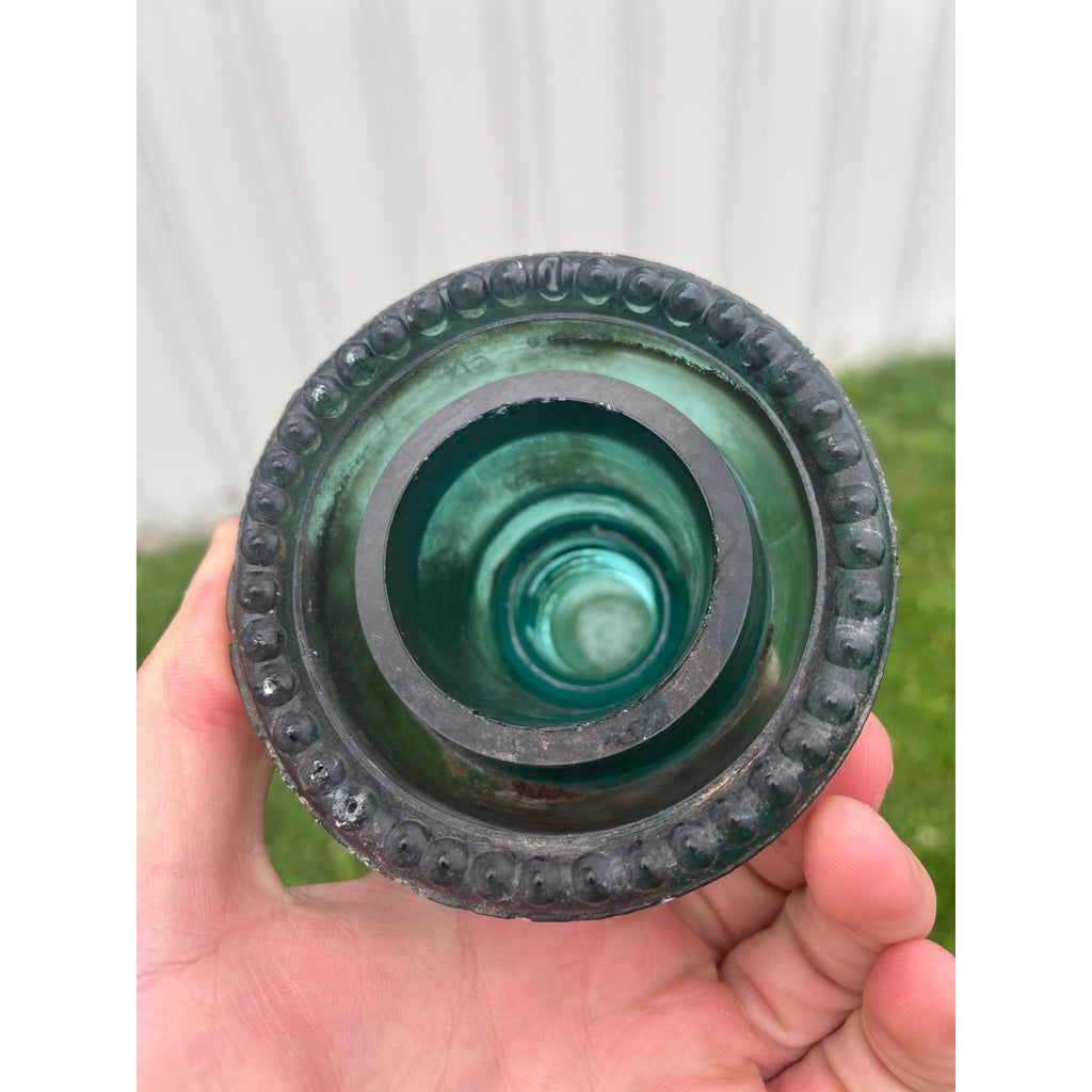 Antique Hemingray No. 40 Aqua Blue Green Glass Telephone Insulator