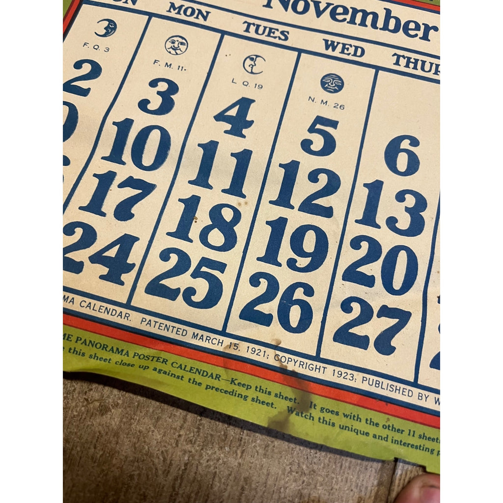 1920s Advertising Calendar Poster Fuller Goodman Farm Barn Dairy Scene