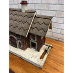 Antique Old Handmade Folk Art Wooden Primitive LARGE Lighted Christmas House