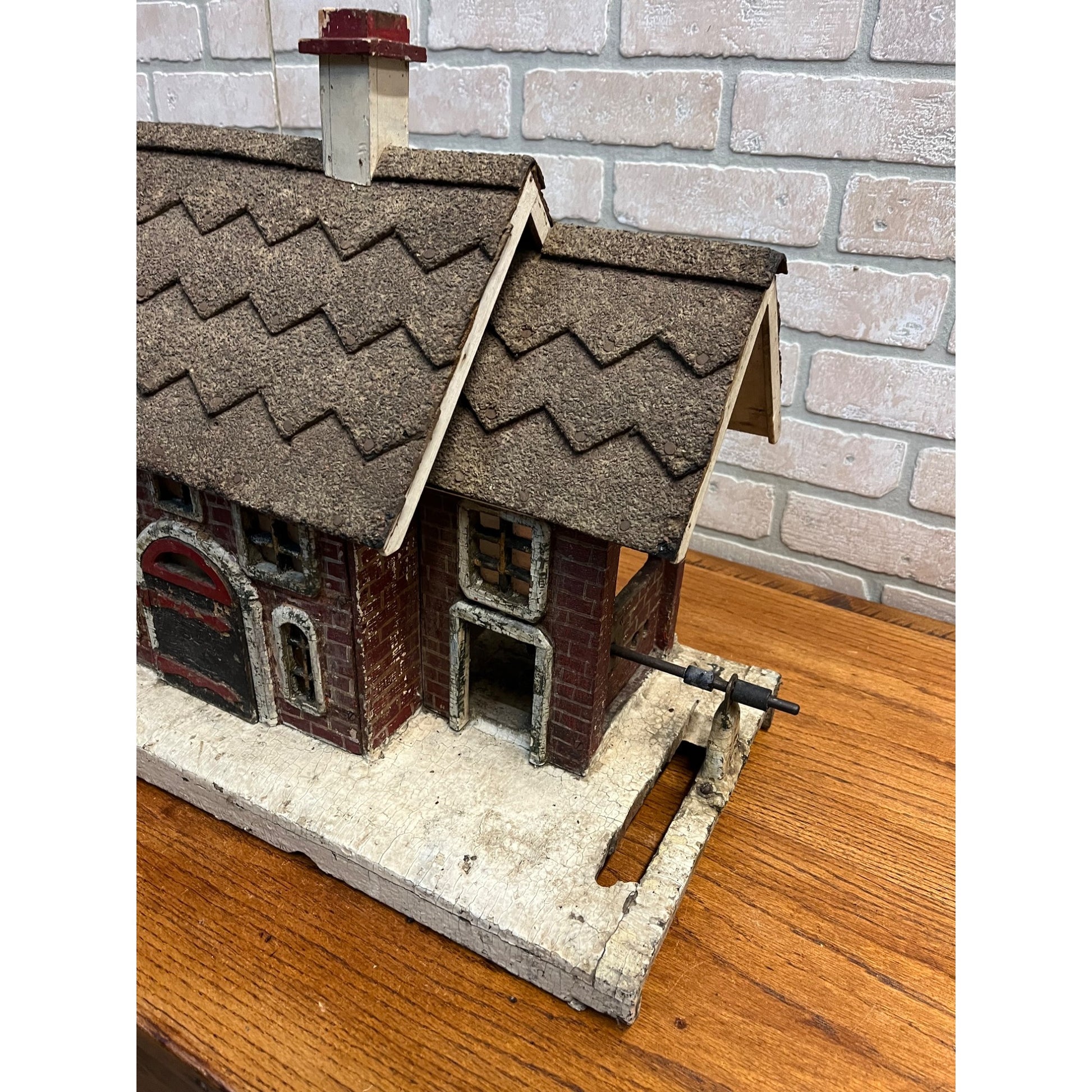 Antique Old Handmade Folk Art Wooden Primitive LARGE Lighted Christmas House