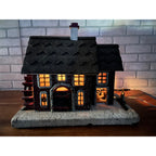 Antique Old Handmade Folk Art Wooden Primitive LARGE Lighted Christmas House