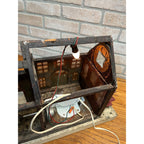 Antique Old Handmade Folk Art Wooden Primitive LARGE Lighted Christmas House