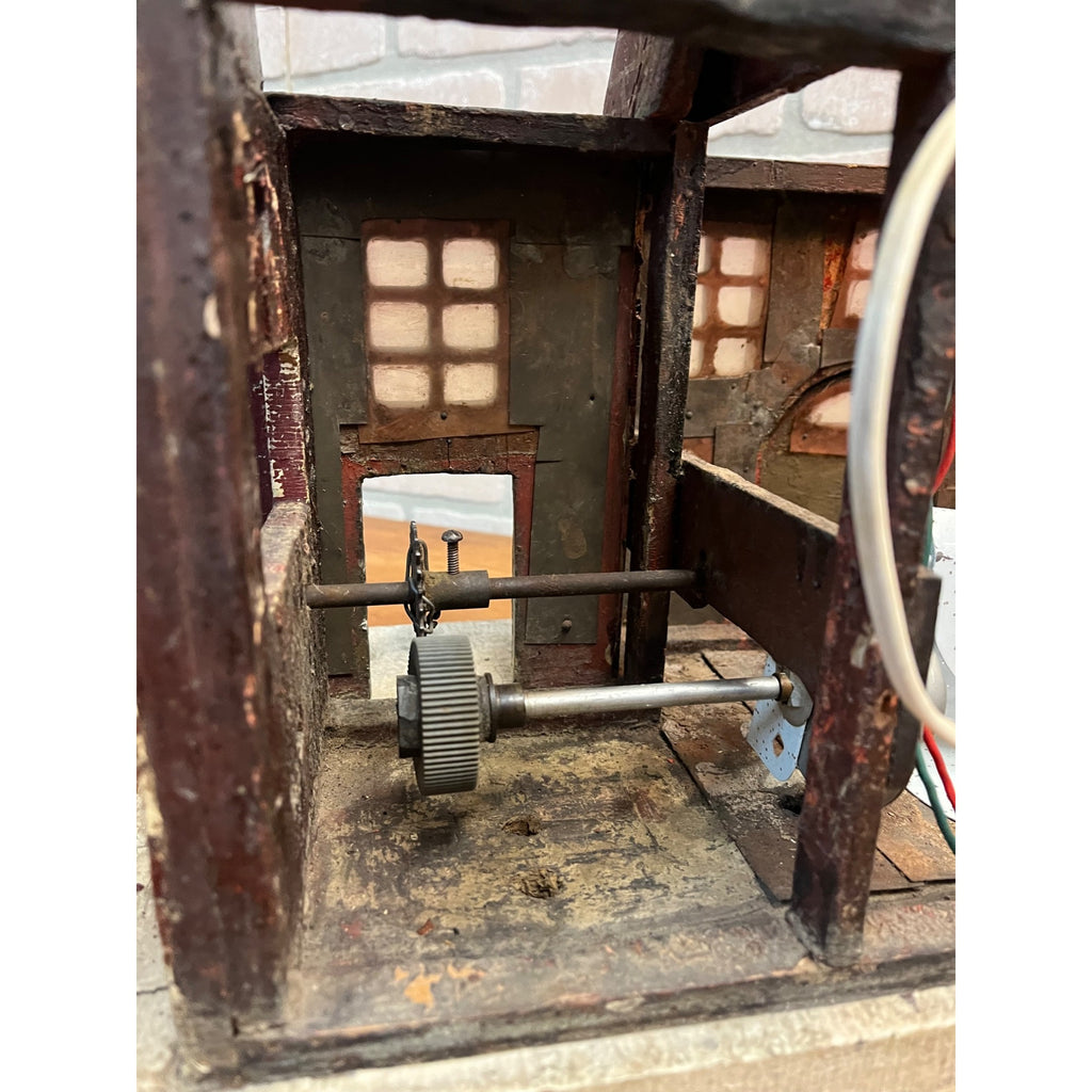 Antique Old Handmade Folk Art Wooden Primitive LARGE Lighted Christmas House