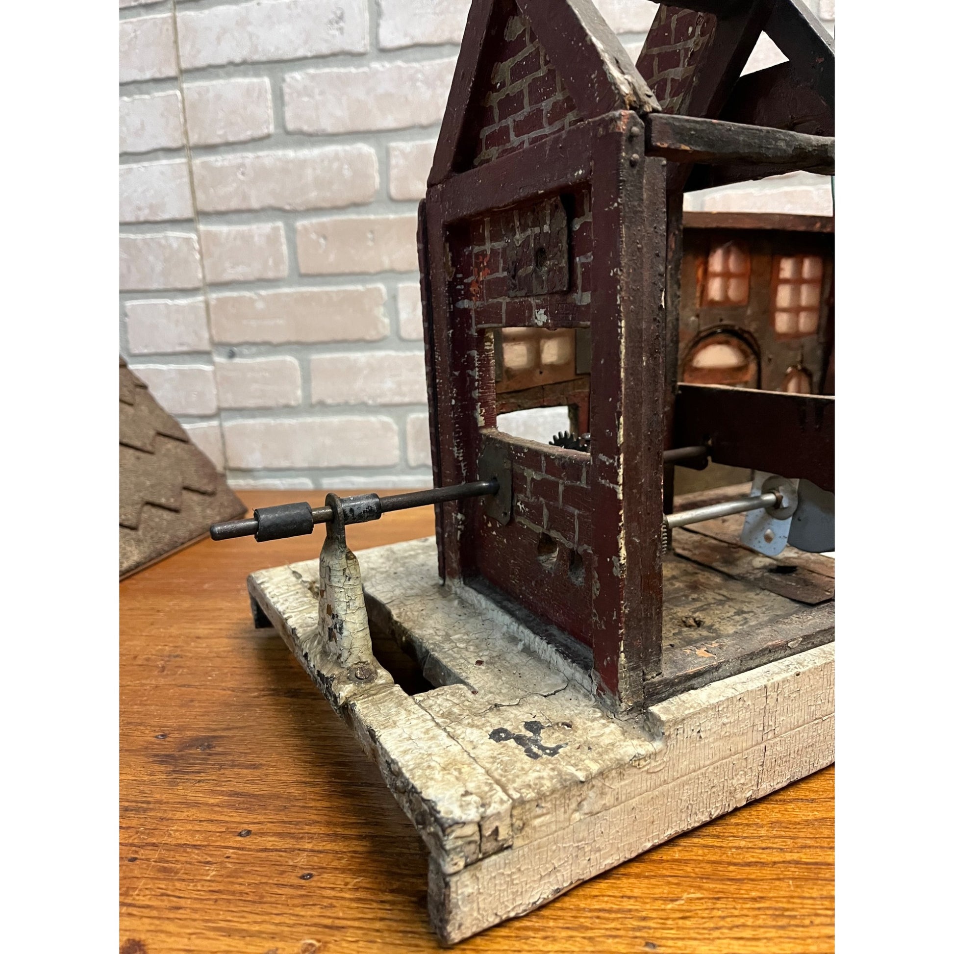 Antique Old Handmade Folk Art Wooden Primitive LARGE Lighted Christmas House