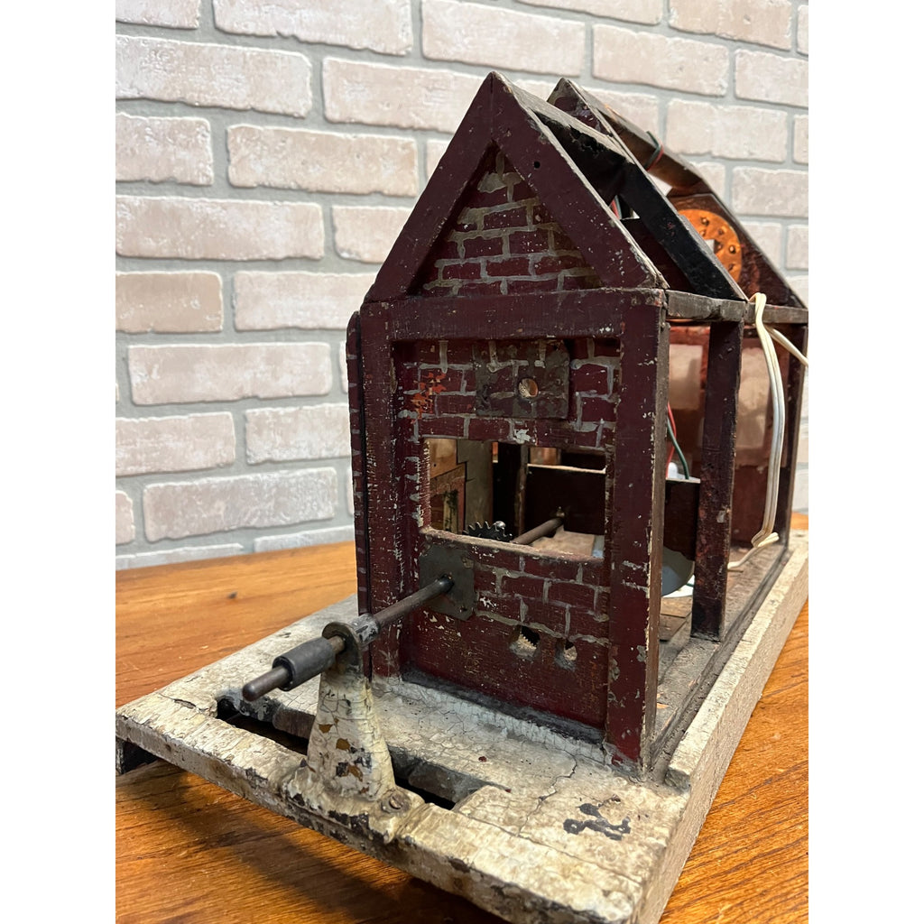 Antique Old Handmade Folk Art Wooden Primitive LARGE Lighted Christmas House