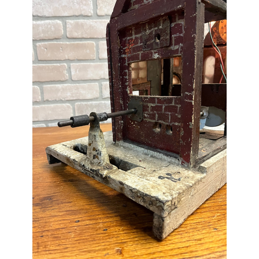 Antique Old Handmade Folk Art Wooden Primitive LARGE Lighted Christmas House