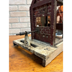 Antique Old Handmade Folk Art Wooden Primitive LARGE Lighted Christmas House