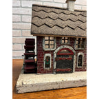 Antique Old Handmade Folk Art Wooden Primitive LARGE Lighted Christmas House