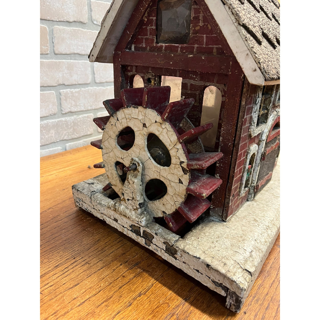 Antique Old Handmade Folk Art Wooden Primitive LARGE Lighted Christmas House
