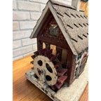 Antique Old Handmade Folk Art Wooden Primitive LARGE Lighted Christmas House