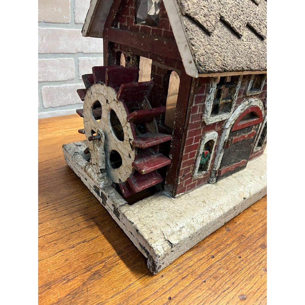 Antique Old Handmade Folk Art Wooden Primitive LARGE Lighted Christmas House