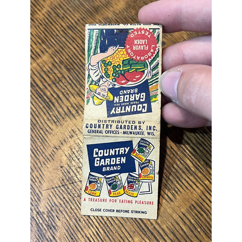 VINTAGE Matchbook Advertising Country Gardens Inc. Milwaukee, Wis.