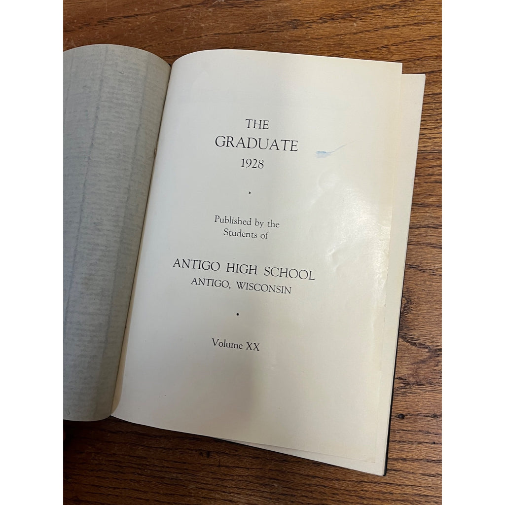 Vintage Antigo High School Yearbook 1927-28 Wisconsin Wis WI Hardcover