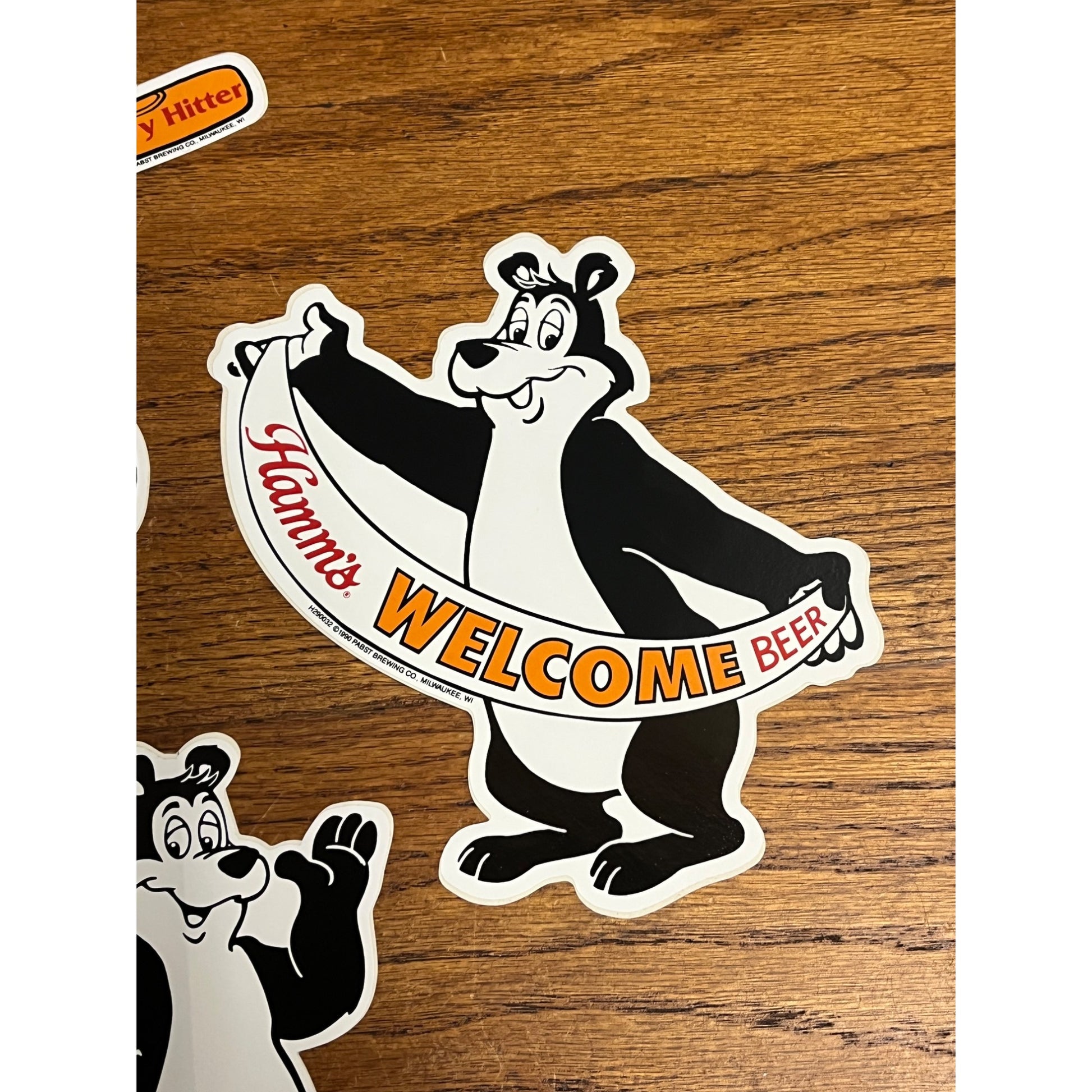 Vintage 1990 Hamm's Beer Bear Decal Stickers Unused Lot (6) Baseball NA ++