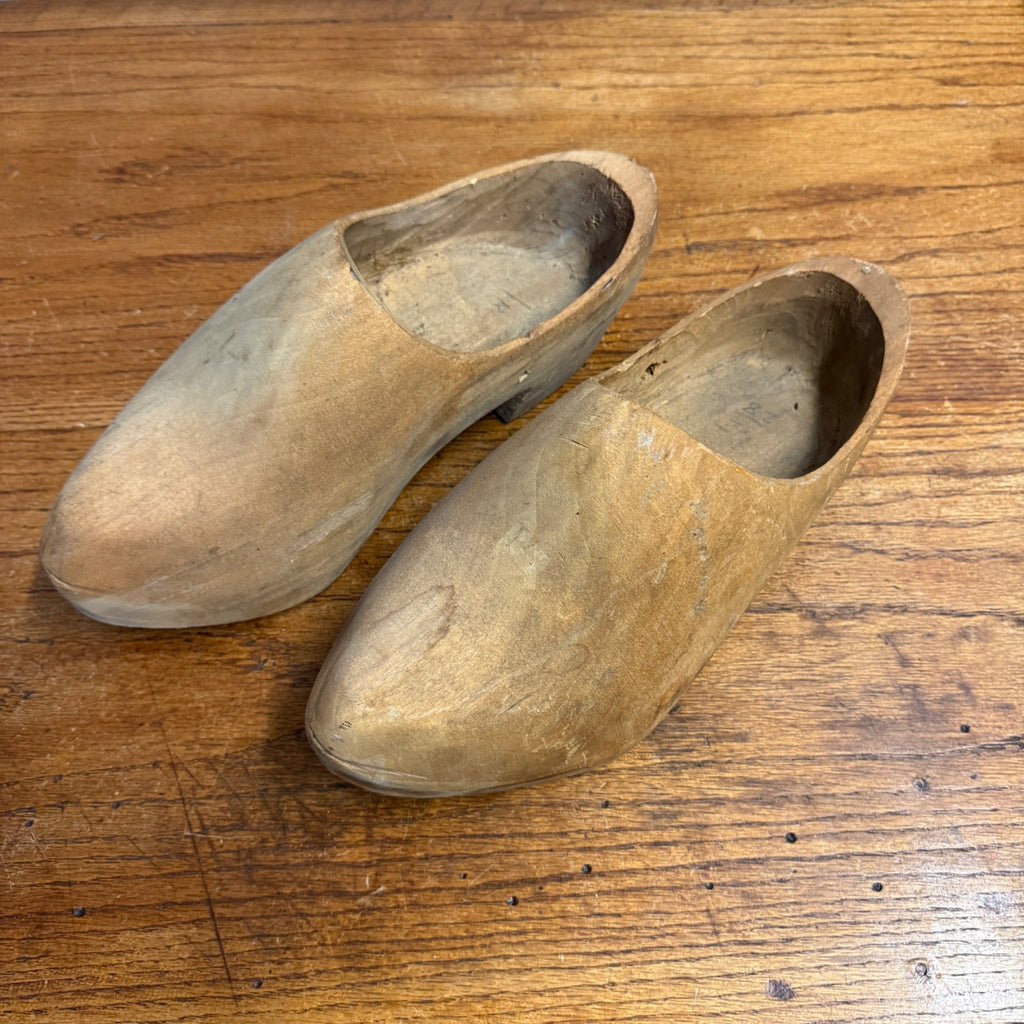Antique Wooden Hand Carved Clog Shoes Primitive Decor