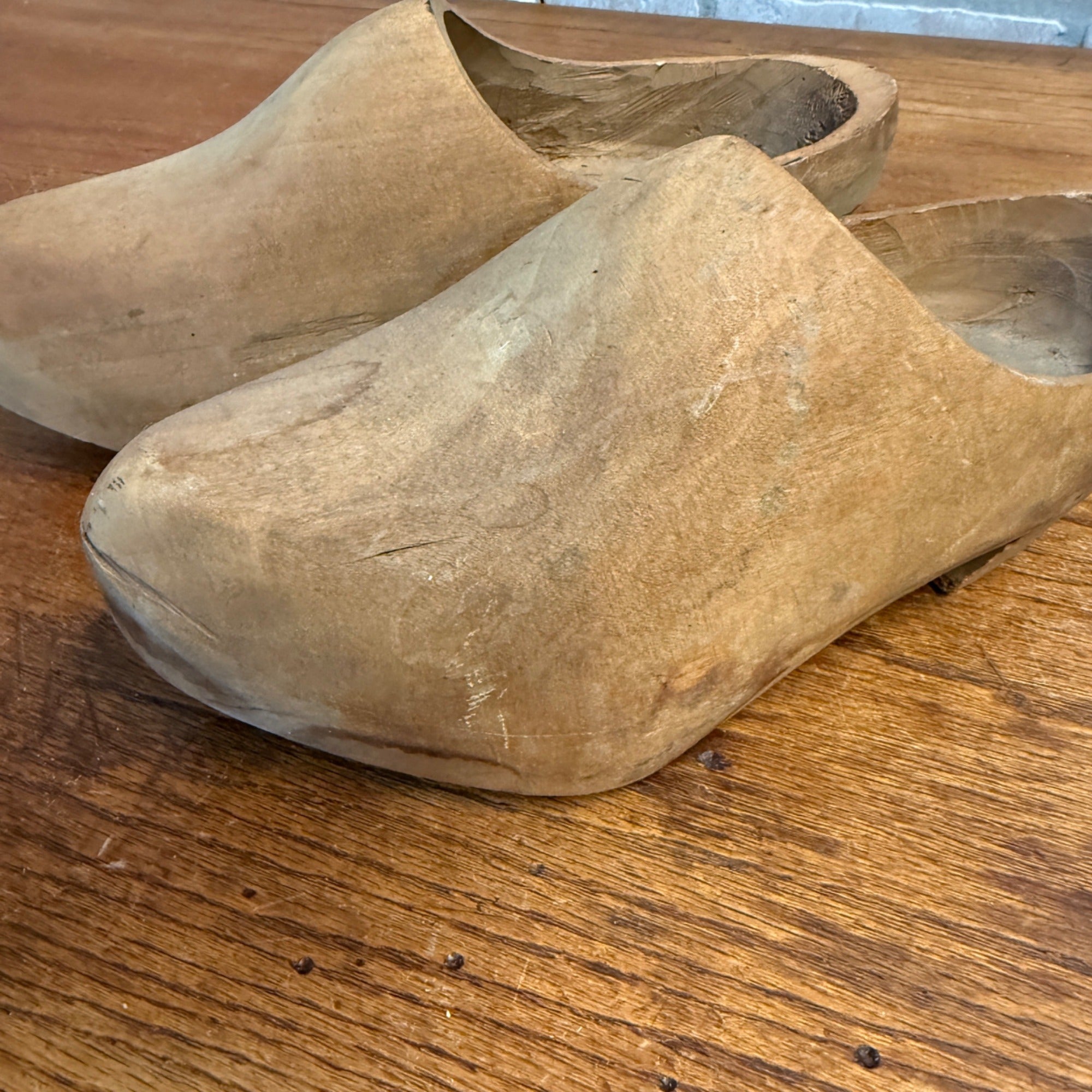 Antique Wooden Hand Carved Clog Shoes Primitive Decor