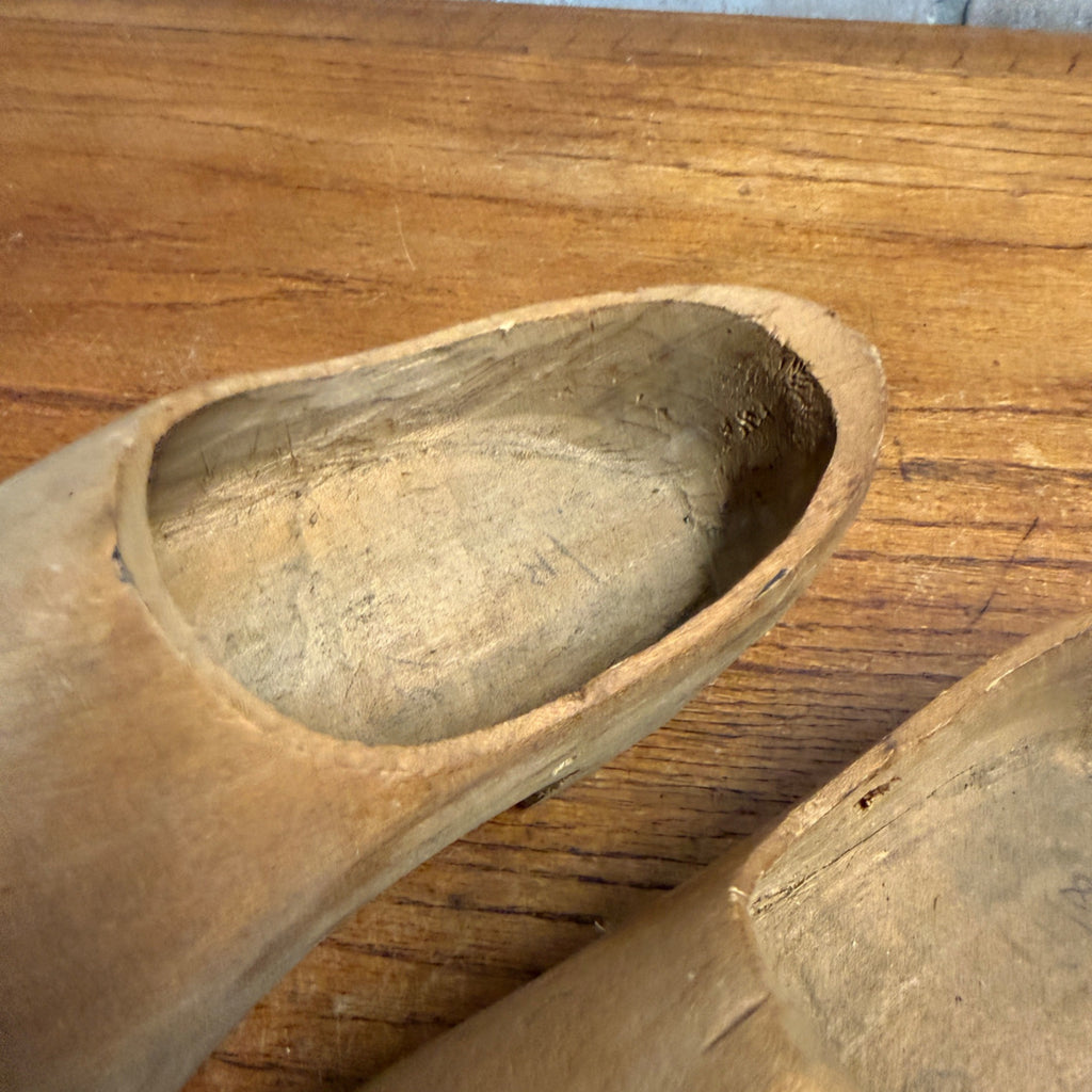 Antique Wooden Hand Carved Clog Shoes Primitive Decor