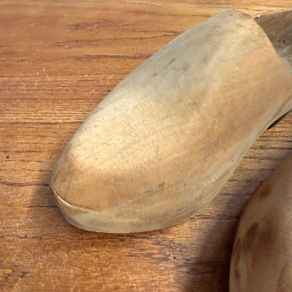Antique Wooden Hand Carved Clog Shoes Primitive Decor