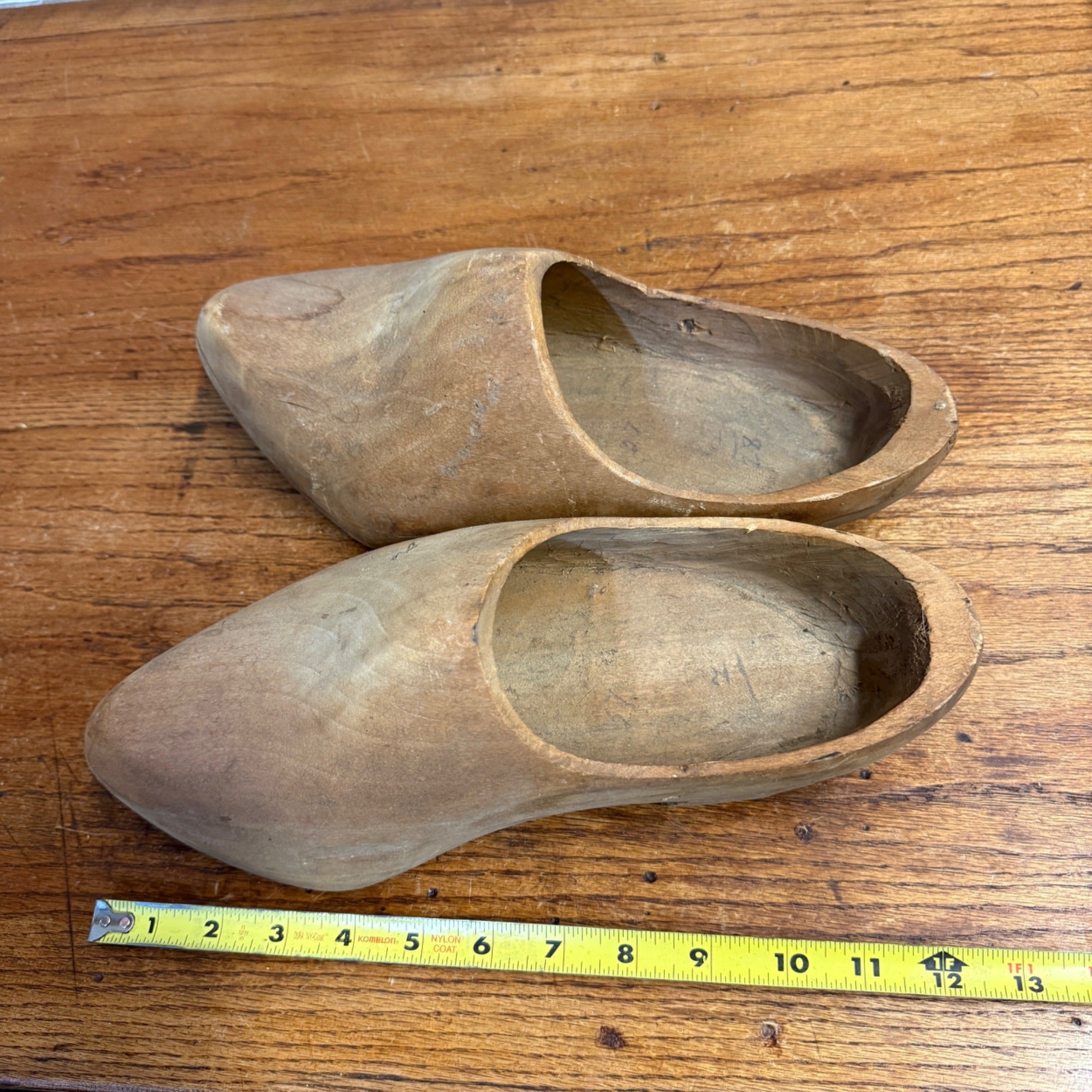 Antique Wooden Hand Carved Clog Shoes Primitive Decor
