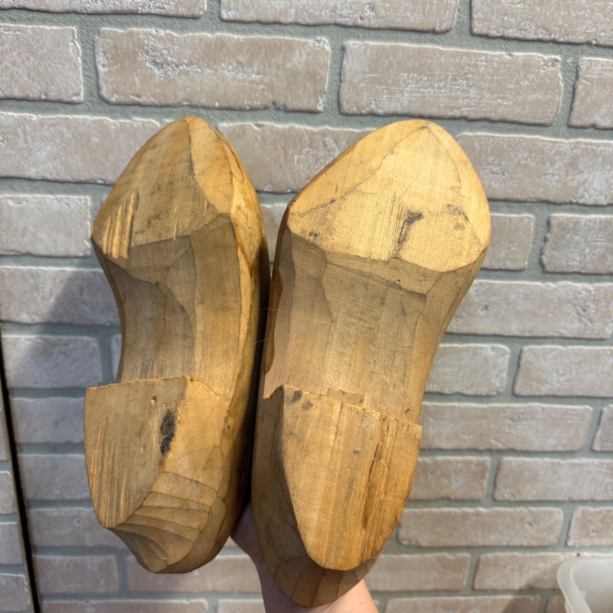 Antique Wooden Hand Carved Clog Shoes Primitive Decor