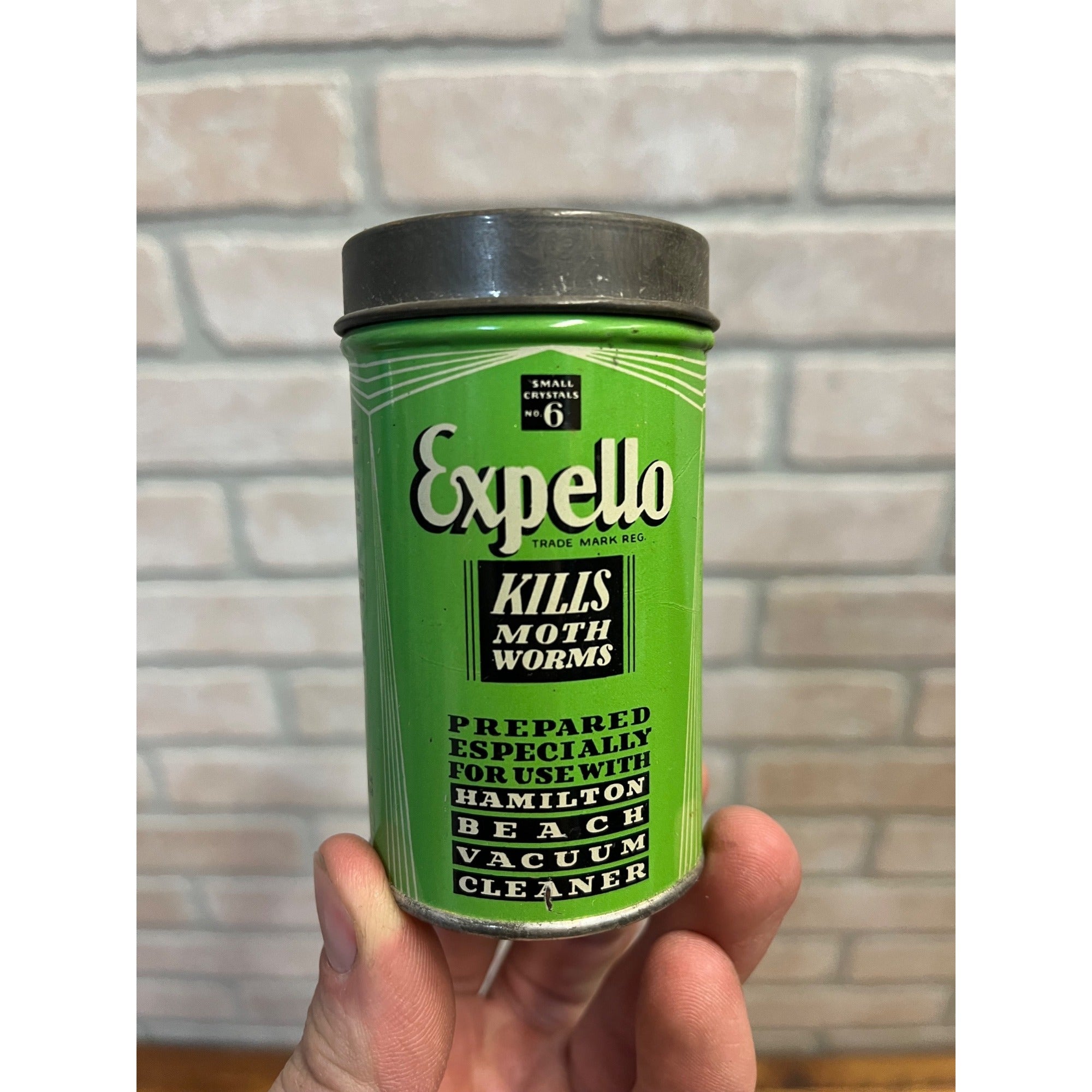 Vintage Expello Moth Work Tin Exterminator Can Hamilton Vacuum