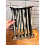 Early Antique 12 Tube Tin Taper Candle Mold Primitive Farmhouse AAFA Folk Art
