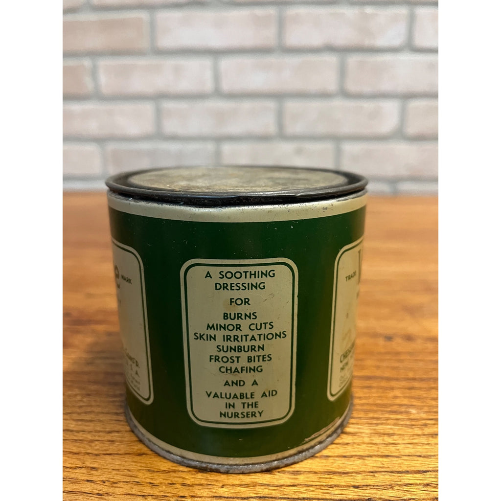 Vintage Vaseline White Petroleum Jelly 1lb Tin Can 3/4 Full Chesebrough Mf Co NY