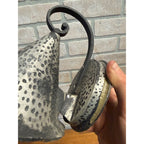 Rustic Vintage Metal Wall Sconce Gray Hammered Finish Farmhouse Style Lighting Fixture