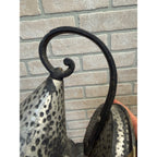 Rustic Vintage Metal Wall Sconce Gray Hammered Finish Farmhouse Style Lighting Fixture
