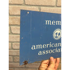 Vintage American Dairy Association Member Tin Milk Cow Double Sided Tin Sign Farm