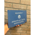 Vintage American Dairy Association Member Tin Milk Cow Double Sided Tin Sign Farm