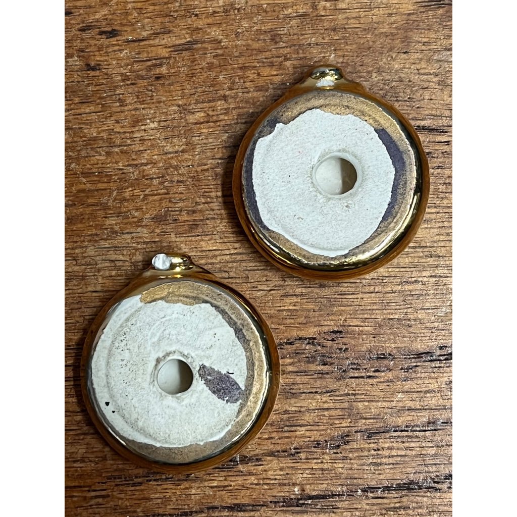 Vintage Miniature Clock Figural Salt & Pepper Shakers 1" Small Gold-Tone