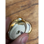 Vintage Miniature Clock Figural Salt & Pepper Shakers 1" Small Gold-Tone