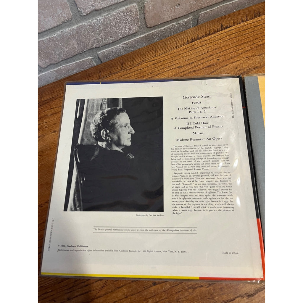 Gertrude Stein Reads From Her Works Caedmon Records – TC-1050 Original LP