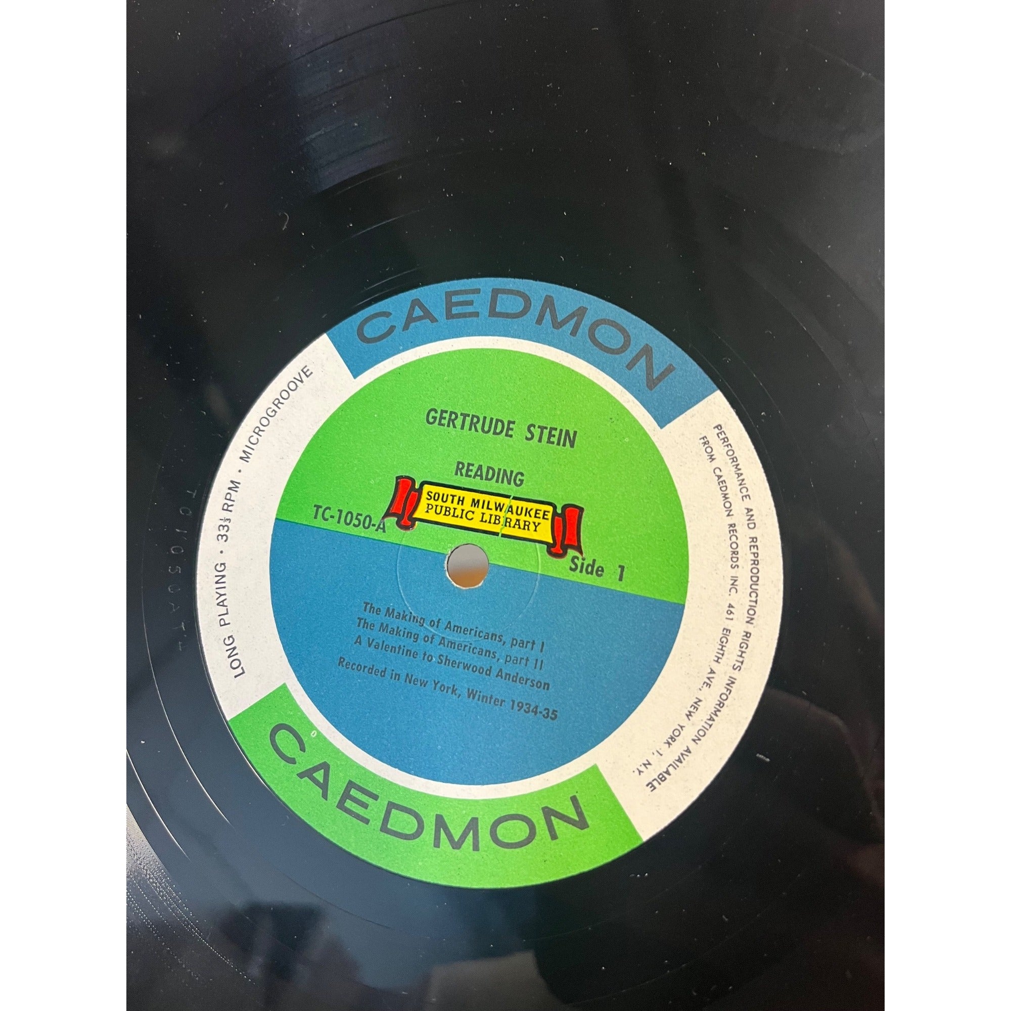 Gertrude Stein Reads From Her Works Caedmon Records – TC-1050 Original LP