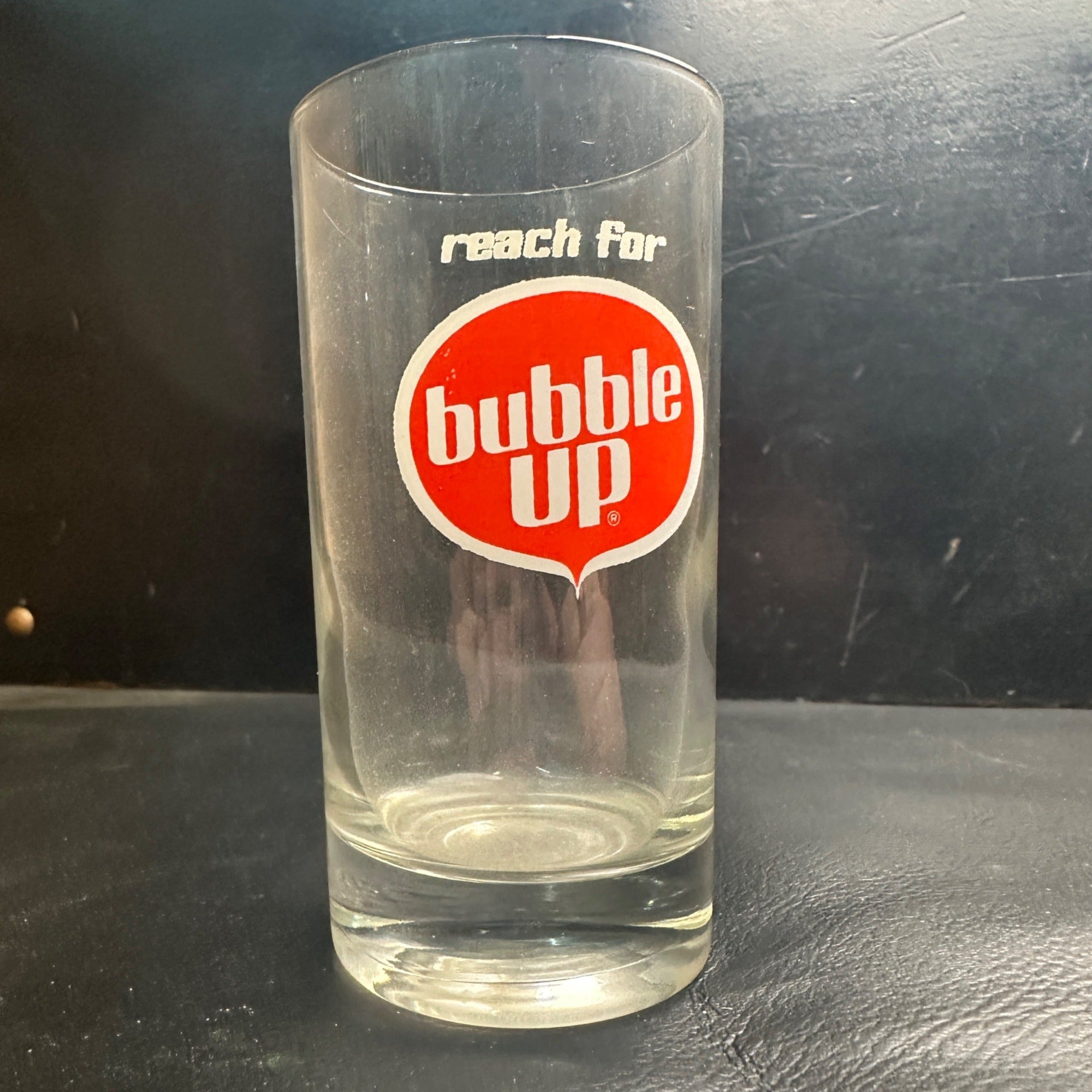 Vintage Reach For Bubble Up Red ACL Soda Fountain Glass Drinking Cup