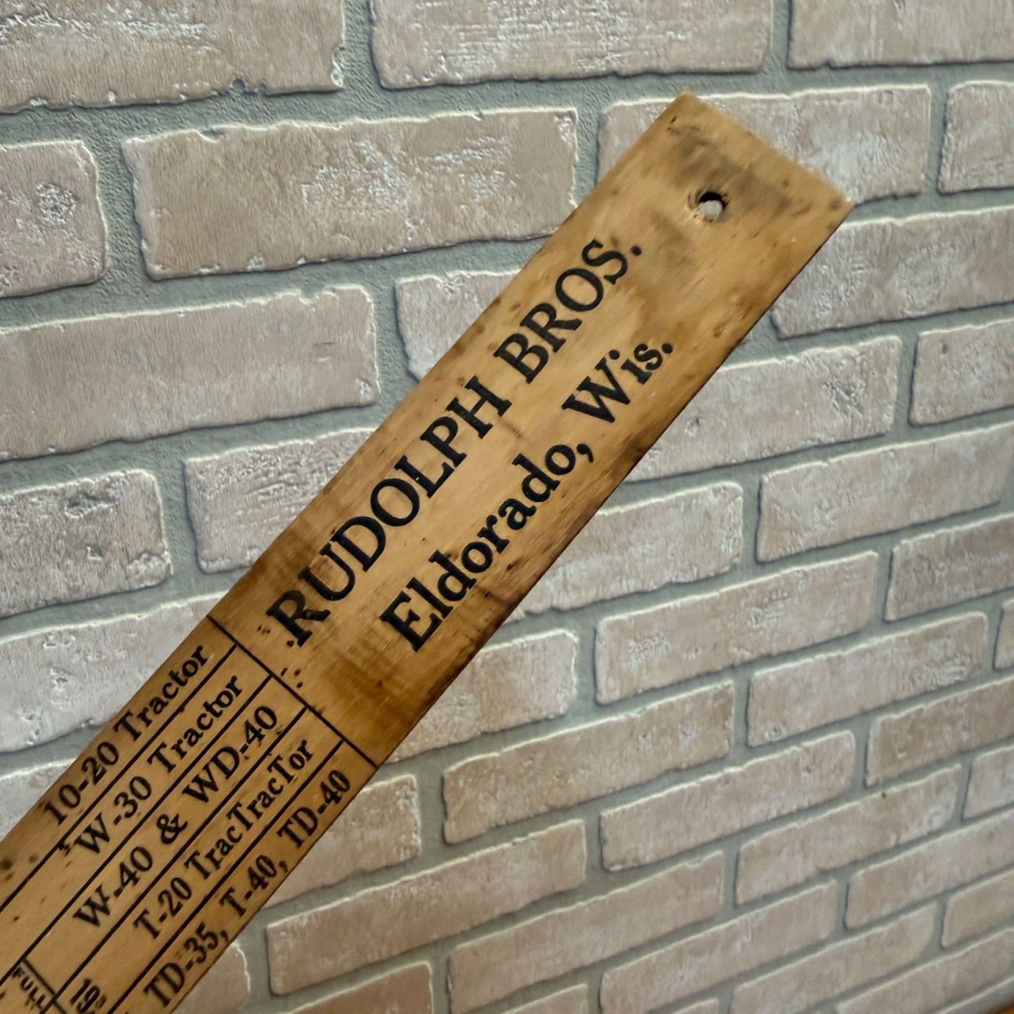 Original 1930s Era McCormick Deering Tractor Fuel Measuring Stick Eldorado Wis